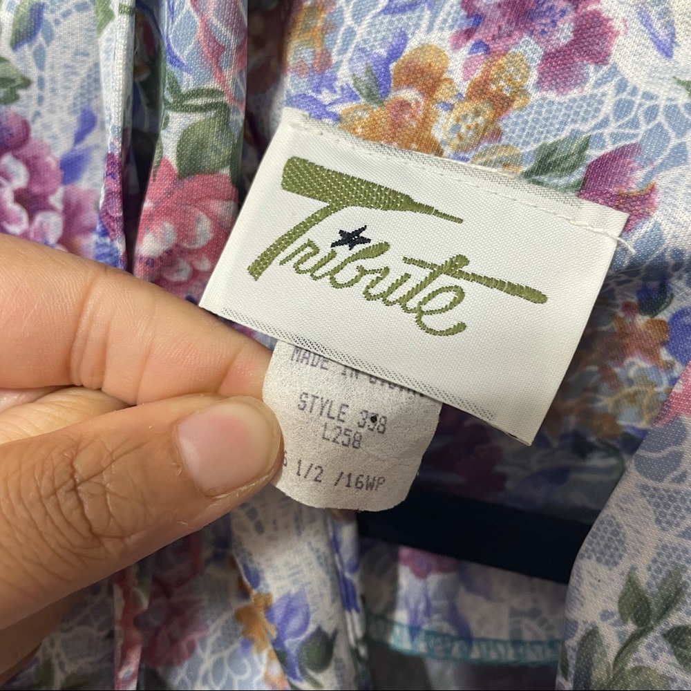 Vintage Tribrite Floral Dress Size 16P - Picture 3 of 8